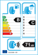 etichetta europea dei pneumatici per Continental Vancontact 100 195 65 15 95 T RF
